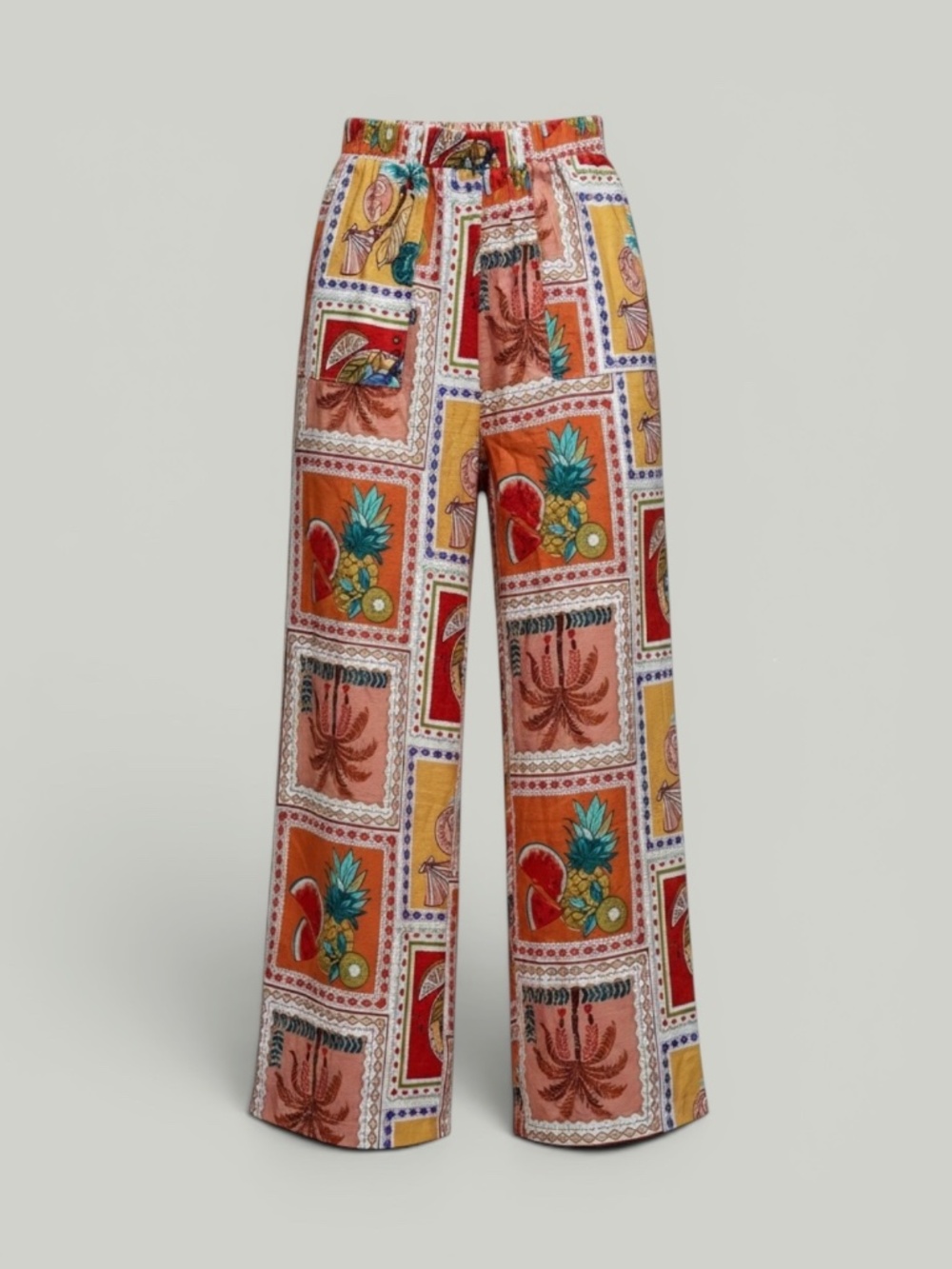 Haver Multicolor Printed High-Waisted Wide Leg Pants